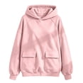 thumbnail image 4 of LIIPEE Solid Color Hoodies For Girls Long Sleeve Hooded Pullover Kids Fall Winter Cute Comfortable Casual Sweatshirts With Pockets,2-3 Years, 4 of 4