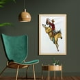 thumbnail image 2 of Western Horse Wall Art with Frame, Wild West Illustration of a Rodeo Cowboy Riding a Bucking Bronco Saddle, Printed Fabric Poster for Bathroom Living Room, 23" x 35", Multicolor, by Ambesonne, 2 of 2