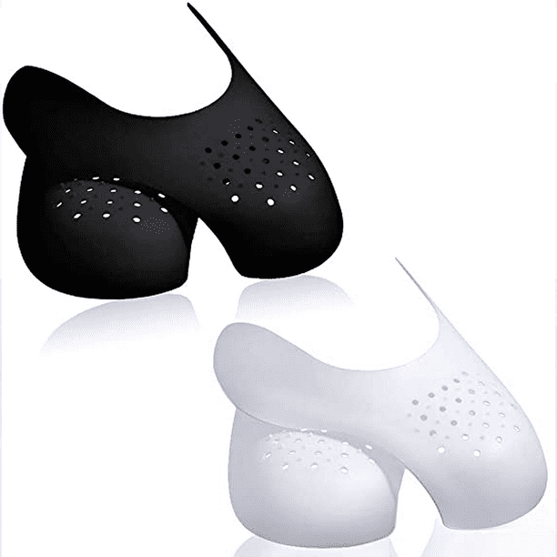 2 Paires - Bouclier de Chaussure, Anti Ride Chaussures Protecteur de Plis,  Contre Les Plis De Chaussures, Empêcher Indentation de Pli de Chaussures de  Baskets（ Noir +Blanc） 