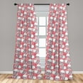 thumbnail image 2 of Skull Window Curtains, Skeleton Heads and Meadow Blossoms Sketch Art Concept Modern Print, Lightweight Decor 2-Panel Set with Rod Pocket, Pair of - 28"x84", Coral and Dark Blue Grey, by Ambesonne, 2 of 3