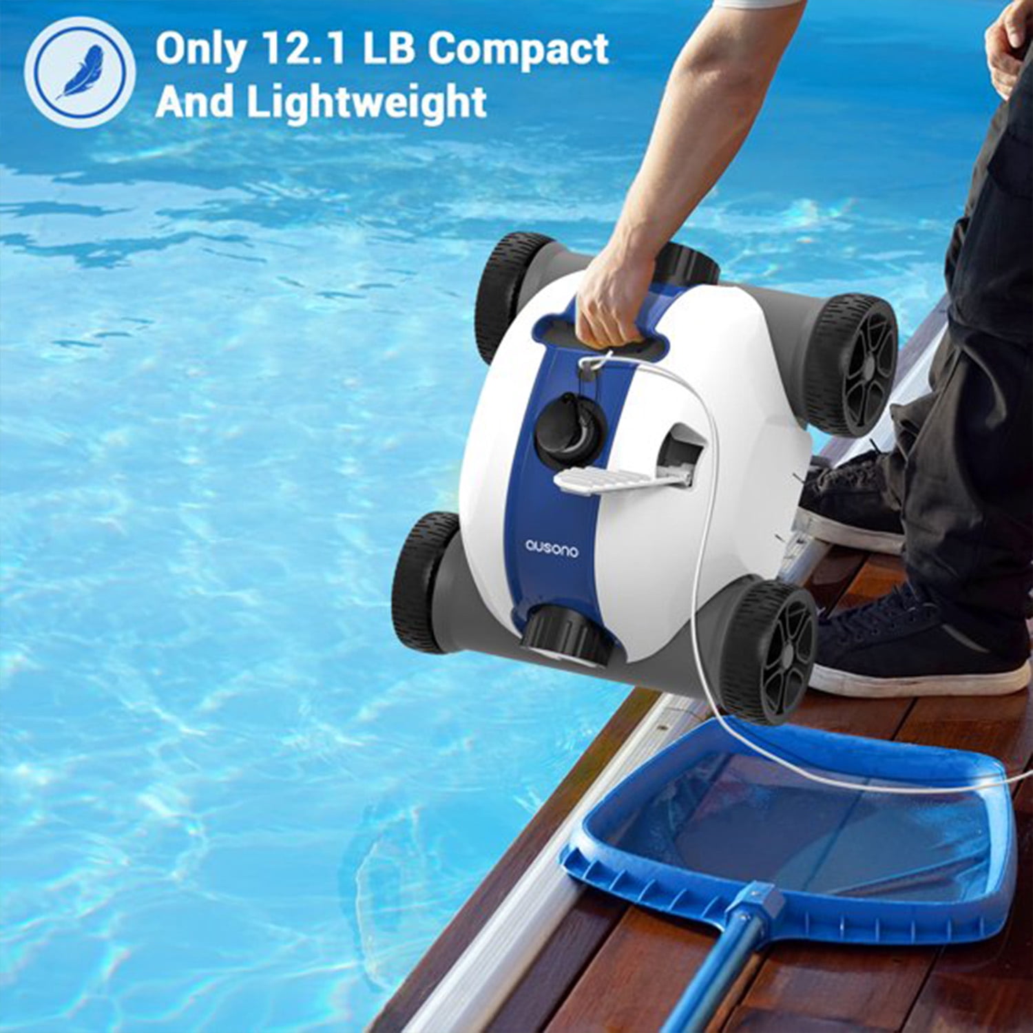 Ausono Cordless Automatic In Ground & Above Ground Swimming Pool Cleaner