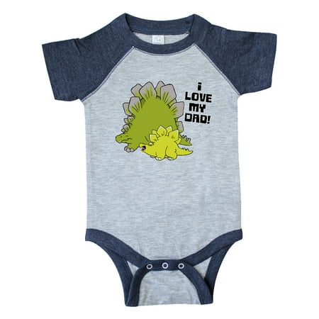 

Inktastic I Love my Dad with Baby and Daddy Stegosauruses Gift Baby Boy or Baby Girl Bodysuit