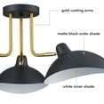 thumbnail image 2 of Claxy 3-Light Black and Gold Ceiling Light Fixture with Adjustable Dome Shade, 2 of 6
