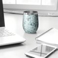 thumbnail image 3 of 12oz Stemless Wine Tumblers White and Blue Of Animal Print Vacuum Insulated Stainless Steel Travel Tumbler Cups Mug with Lid and Straw for Champaign,Cocktail,Beer with Cleaning Brush, 3 of 5
