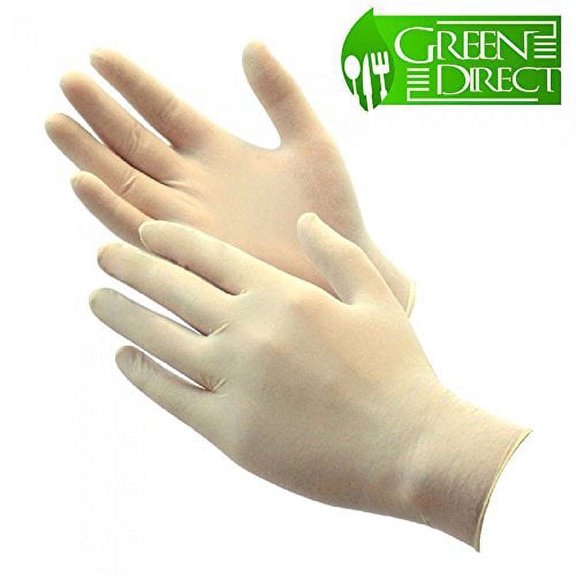 Green Direct Latex Gloves Powder Free / Disposable Food Prep Cooking Gloves