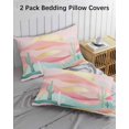 thumbnail image 3 of South West Boho Pillow Covers King Size 2 Pack, Abstract Pink Gold Mountains Cactus Soft Bed Throw Pillowcases Breathable Cooling Long Lumbar Body Pillow Sham Cover for Bed Sofa 20''x36'', 3 of 7