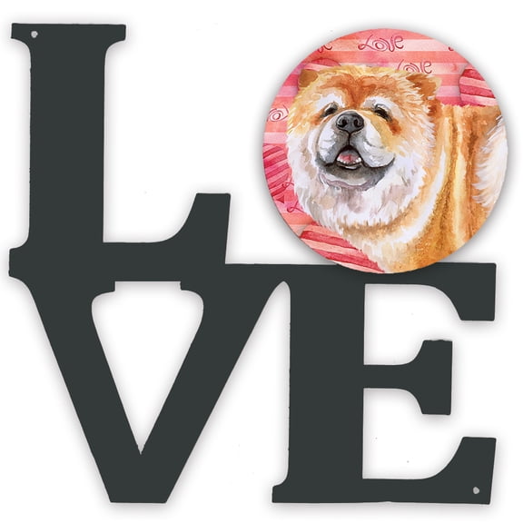 Chow Chow Love Metal Wall Artwork LOVE Red