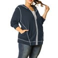 thumbnail image 5 of Unique Bargains Women's Plus Size Fleece Jacket Zip Front Long Sleeve Hoodie, 5 of 6