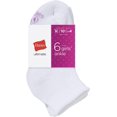 thumbnail image 2 of Hanes Ultimate Girls 6-Pair Pack Ankle Socks Large - Shoe Size: 4-10 Large White, 2 of 4