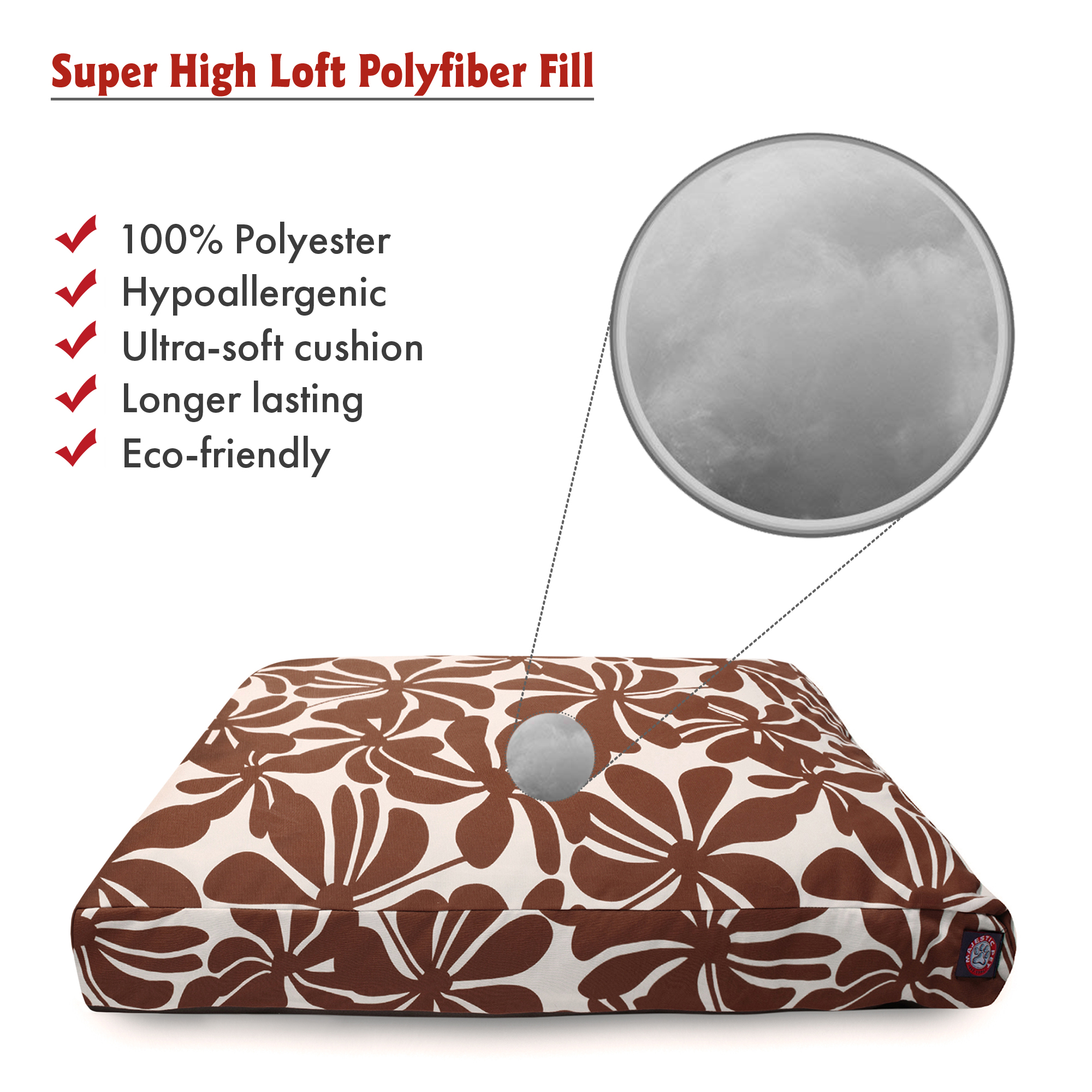 Majestic Pet | Plantation Rectangle Pet Bed For Dogs, Removable Cover, Chocolate, Small