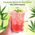thumbnail image 2 of 12-ounce transparent compostable cups, 100-pack natural plant-based plastic alternative, biodegradable disposable cold drink cups suitable for parties, coffee, wine, milkshakes, and everyday use, 2 of 4