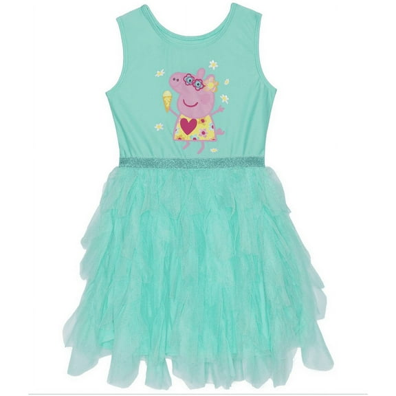 Peppa Pig Toddler & Little Girls Ice Cream Sleeveless Tutu Dress - Aqua