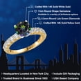 thumbnail image 2 of Gem Stone King 14K Two Tone Gold Green Mystic Topaz and Lab Grown Diamond Engagement Ring for Women | 1.95 Cttw | Round 7MM | Gemstone November Birthstone | Size 5, 2 of 6