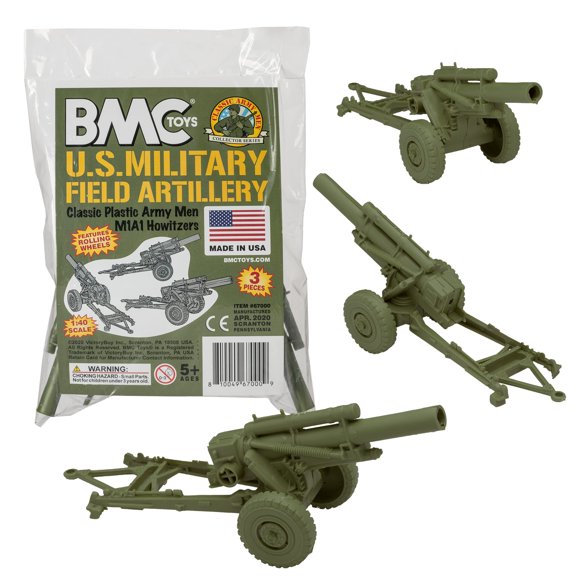 Obús Toy BMC Classic Marx US Howitzers OD Green, 3 unidades, para hombre del ejército