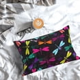 thumbnail image 5 of Pofeuu Colorful Dragonflies Print Polyester Microfiber Plush Pillowcases, Super Soft and Cozy Pillow Case Covers with Envelop Closure（Pillow core not included）-20"x30", 5 of 6