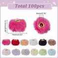 thumbnail image 2 of 100Pcs Fluffy Fur Beads 14cm Mixed Color Soft Fuzzy Bulk Beads for Pens Colorful Spacer Beads for DIY Bracelet Keychain Handicrafts Jewelry Accessories for DIY, 2 of 5