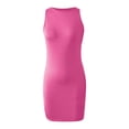 thumbnail image 5 of DGMIOCS Women's Dress Sleeveless Bodice Midi Comfortable Stretchy Fabric Ideal for Daily Wear Hot Pink L, 5 of 5