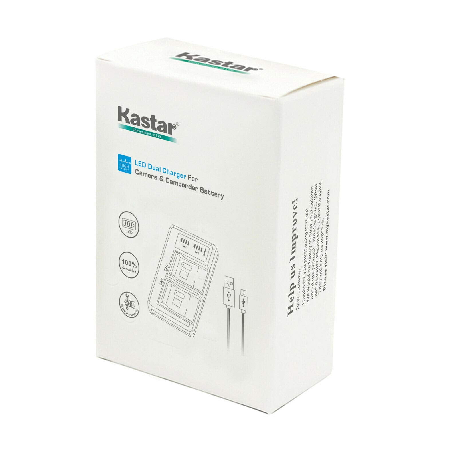 Kastar LTD2 USB Battery Charger Replacement for Sony NP-FZ100, Alpha a6600, Alpha A7 III, ILCE-7M3, ILCE-7M3K, Alpha A7 IV, Alpha A7R III, Alpha A7R3, Alpha ILCE-7RM3, Alpha A7C A7c Cameras