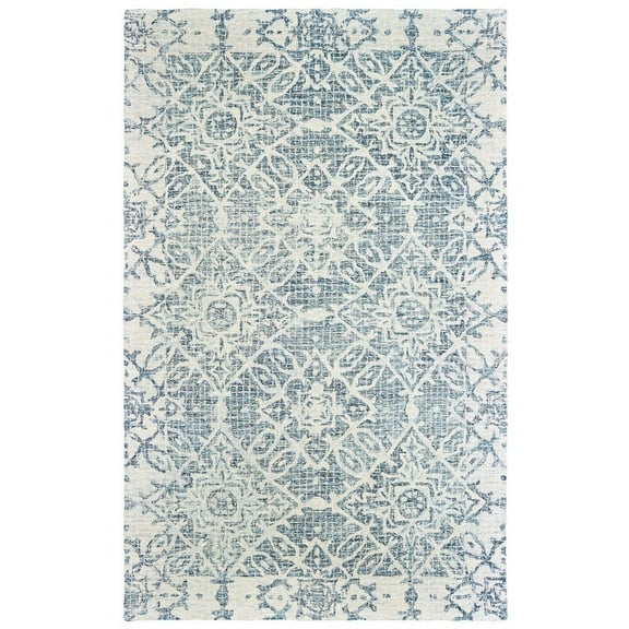 Oriental Weavers Tallavera Hand-made Wool Area Rug - 55603 - 10' x 13' - in Blue/ Ivory - Global Style, Hand-Made Wool Rugs, Family, Dining, Living Room Rug