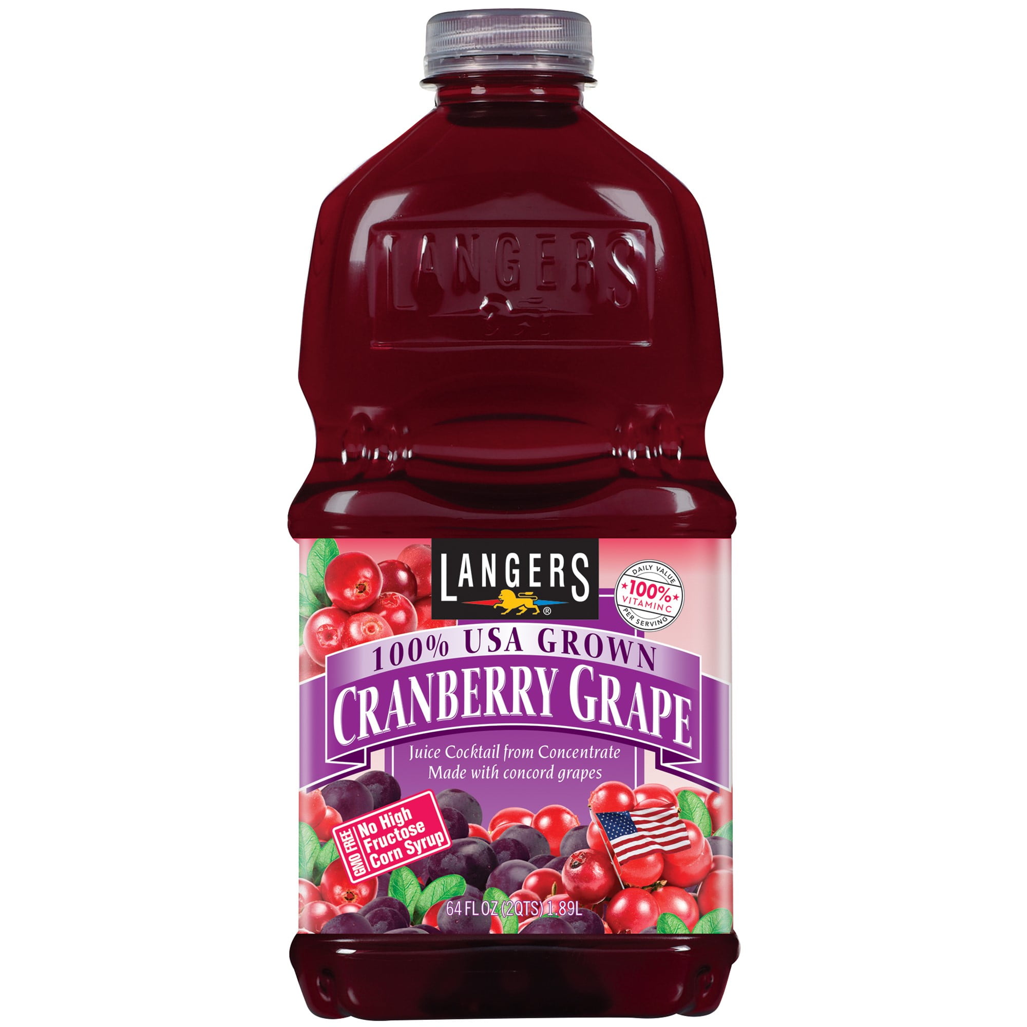 Langers Juice Cocktail, Cranberry Grape, 64 Fl Oz, 1 Count