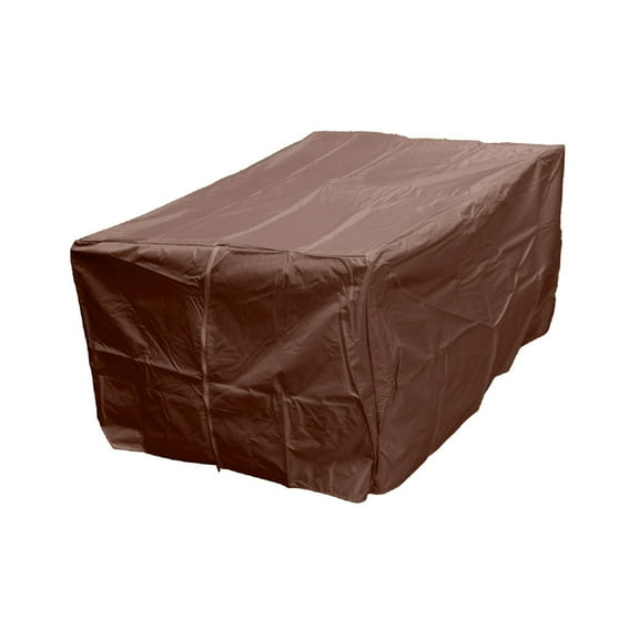 Hiland Heavy Duty Rectangular Firepit Cover in Mocha