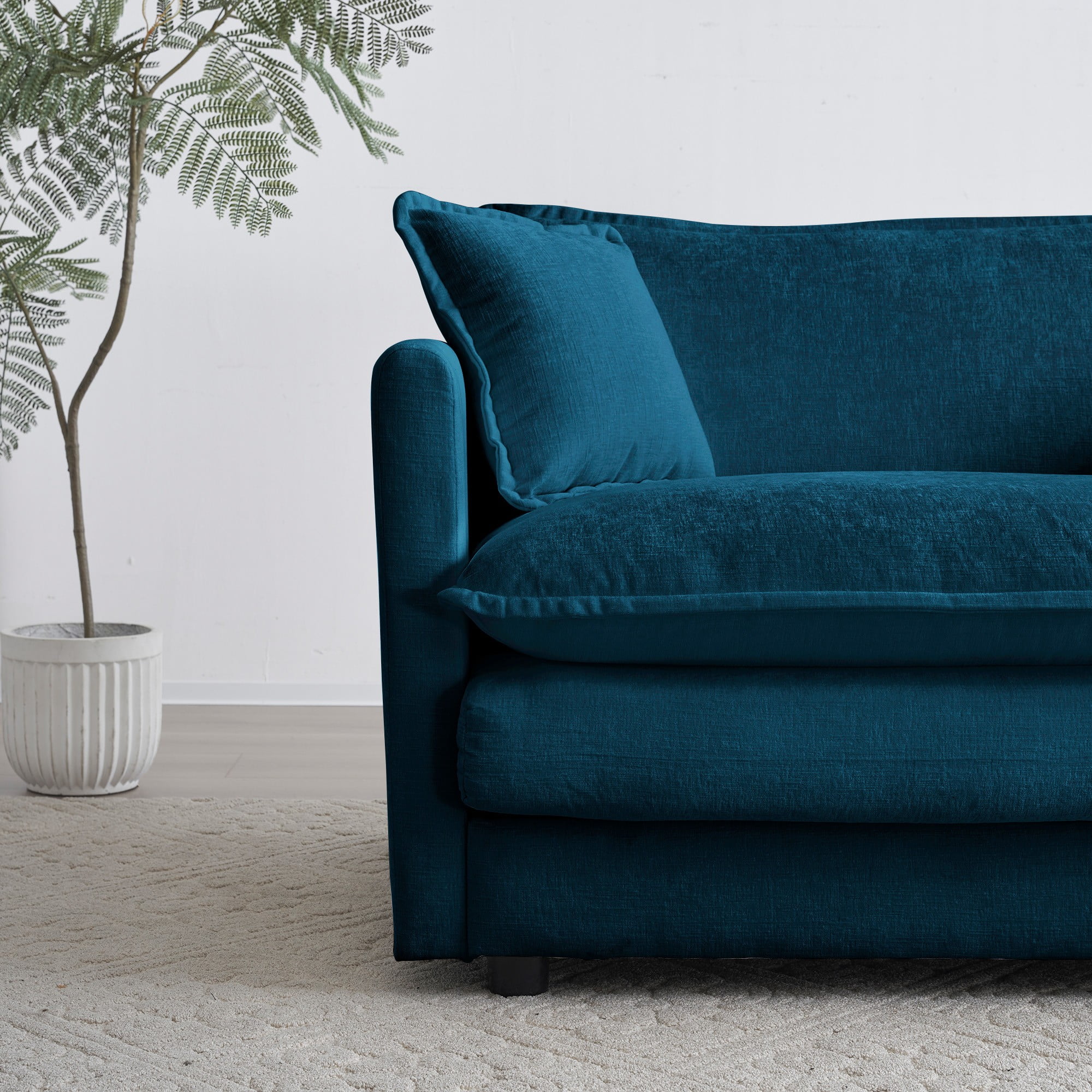 2 - Piece Living Room Set, 2 Pieces Upholstered Loveseat and Couch for Home Office Lounge, Sofa Set of 2, 2-Piece (2+2 Seat) Couch Set for Living Room (Blue)