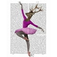 thumbnail image 2 of Fab Funky 15x18 Gold Ornate Wood Framed with Double Matting Museum Art Print Titled - Ballet Deer in Pink, 2 of 4