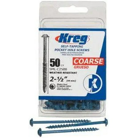 

Washer Head Pocket-Hole Screw 2-1/2 #8 Coarse 50/CT-No. SML-C250B-50