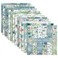 thumbnail image 1 of Cartulina Floral de Acuarela de Doble Cara de 12X12 Pulgadas, 24 Hojas de Papel de áLbum de Recortes Azul , para Hacer Tarjetas de Bricolaje, 1 of 10