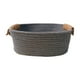thumbnail image 1 of Cesta de almacenamiento de algodón tejida cesta de picnic decoración del hogar elegante cesta de fruta cesta de picnic para aperitivos sándwiches pan Gris S, 1 of 8