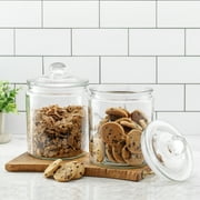 Brightware Glass Storage Jars with Airtight Lids – 63 oz – Set of 2