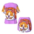 thumbnail image 6 of "Wukai Corgi In Sushi Roll Women's Pajama Set - Short-Sleeve Top and Shorts with Elastic Waistband and Pockets for Loungewear, Yoga, and Casual Wear-Medium, 6 of 8