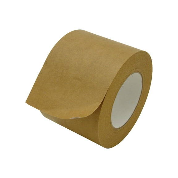 JVCC FPPT-01 Kraft Flatback Paper Packaging Tape: 4 in x 60 yds. (Brown)
