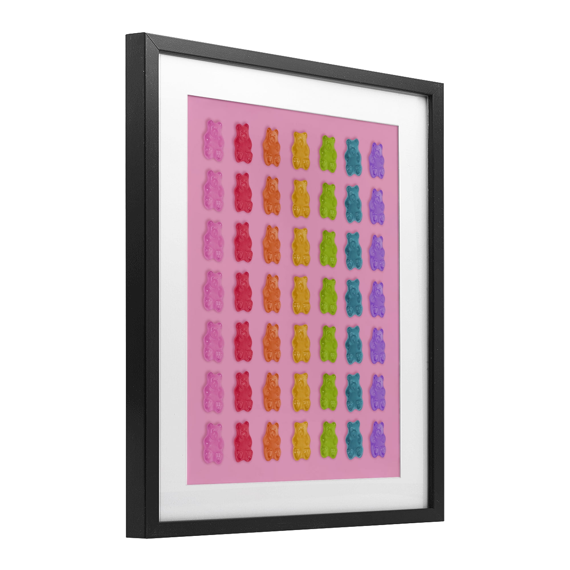 Stupell Industries Rainbow Bears in Stripes Black Framed Print Under Glass, design by LISH Creative