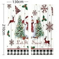 thumbnail image 3 of Oliegs Couverture Rideaux Imprimés des Fêtes 2 Rideaux Plats 2D Imprimés Rouges de Noël avec Flocons de Neige et Branches pour Chambre Salon Fête des Fêtes, 3 of 5