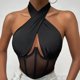 thumbnail image 2 of Chaleco sin mangas con tirantes para mujer - Top corsé con escote irregular, poliéster, verano/fiesta - Tallas XS-L, 2 of 8