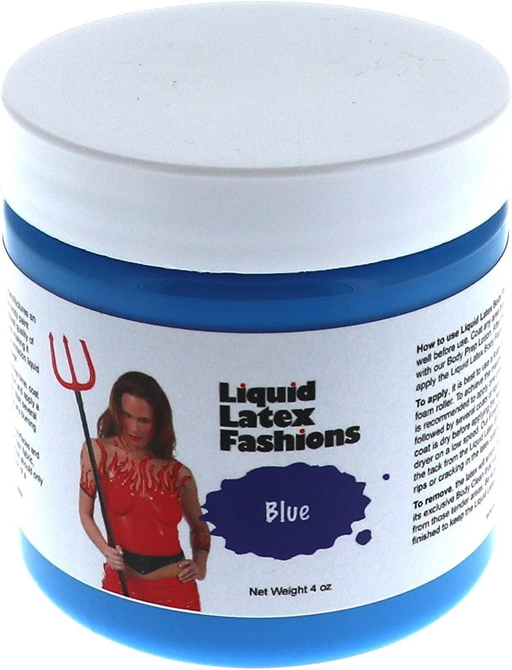 Liquid Latex Body Paint Fluorescent Blue 4oz Ammonia Free Fashions -  Walmart.com