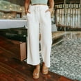 thumbnail image 4 of Women's Elastic Waist Tie Wide Leg Pants Patch Pants Fashion Casual Ladies Pants, 4 of 4