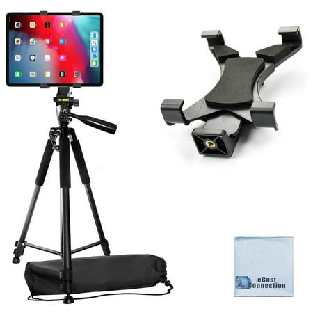 Image of 60 Pro Series Professional Camera Tripod with Tablet Mount fits iPad iPad Air iPad Mini & Most Other Tablets + eCostConnection Microfiber Cloth