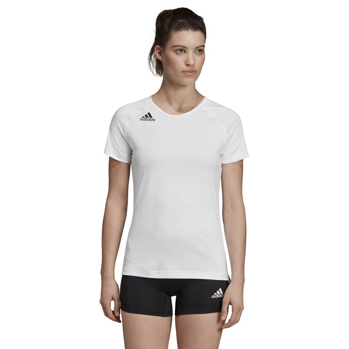 Adidas HILO Women's Short Sleeve Volleyball Jersey DP4343 - White, Black