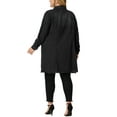 thumbnail image 3 of Agnes Orinda Women's Plus Size Jean Jacket Long Sleeve Maxi Length Denim Jackets 1X Black, 3 of 6