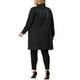thumbnail image 3 of Chaqueta de mezclilla de mujer plus size Agnes Orinda, de manga larga y longitud maxi, talla 1X, color negro, 3 of 6