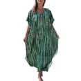 thumbnail image 1 of Abody Women Oversized Maxi Dress Tie Die Printed V Neck Beach Robe Cover Ups, 1 of 7