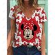 thumbnail image 3 of Camisetas de cuello en V de verano de dibujos animados de Disney Minnie 2024 para mujer, camisetas casuales de gran tamaño con estética de Mickey en 3D, camisetas de moda Harajuku, 3 of 5