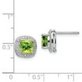 thumbnail image 2 of Primal Silver Sterling Silver Rhodium Peridot and Diamond Post Earrings, 2 of 4