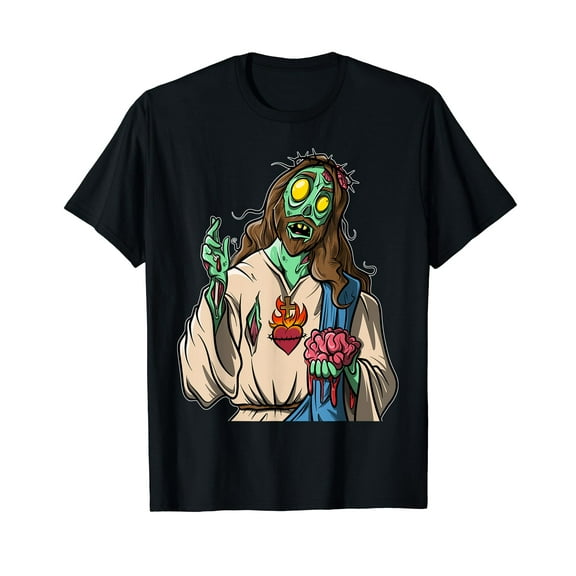 Zombie Jesus Halloween Black T-Shirt Gift Top