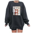 thumbnail image 2 of Kilaqueen Loose Fitness Sweatshirt for Women Trendy Letter Printed Halloween Sweatshirt Long Sleeve Crewneck Sweatshirts Soft Comfy Fall Pullover Tops, 2 of 4