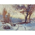thumbnail image 2 of Arthur Vidal Diehl 14x12 Black Ornate Wood Framed Double Matted Museum Art Print Titled: Winter Landscape, 2 of 5