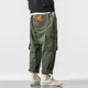 thumbnail image 4 of Pantalones cargo para hombre, rectos, negros, anchos, de alta calidad, estilo callejero, Y2k, informales, vintage, largos, estilo emo, Harajuku, 4 of 5