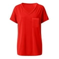 thumbnail image 3 of SHITINN Casual Shirts for Women Womens T Shirts Short Sleeve V Neck Tops with Pockets Summer Fashion Trendy Soft Casual C Women's Short Sleeve Tops Tunic Tops, 3 of 4